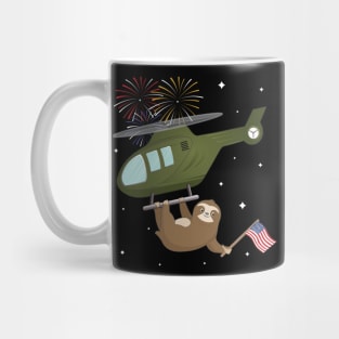 Cute baby sloth rides helicopter Mug